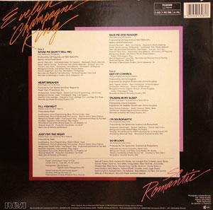 Back Cover Album Evelyn 'champagne' King - So Romantic