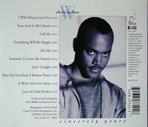 Back Cover Album Chris Walker - Sincerely Yours