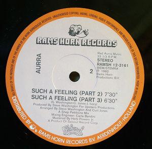 Back Cover Single Aurra - Such A Feeling