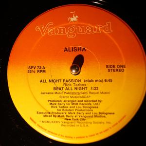 Front Cover Single Alisha - All Night Passion Front Cover Single Alisha - All Night Passion