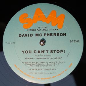 Front Cover Single David Mcpherson - You Can't Stop! Front Cover Single David Mcpherson - You Can't Stop!